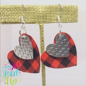 Double layer heart earrings